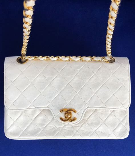 white chanel tote bag|white chanel bag vintage.